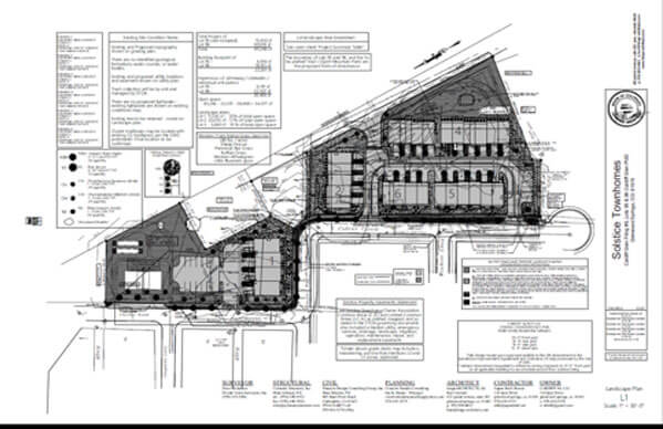 Solstice Townhomes arial rendering